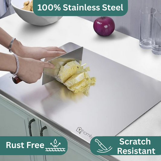 Homily Premium Stainless Steel Anti-Skid Kitchen Chopping Board