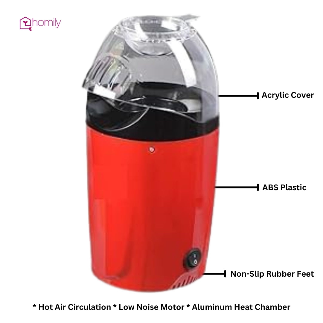 Homily Hot Air Popcorn Machine and Home Use Electric Popcorn Machine