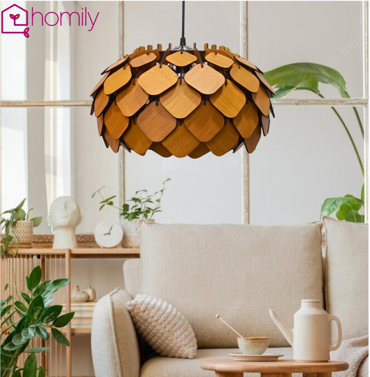 Homily Wooden Handcrafted Ceiling Lamp