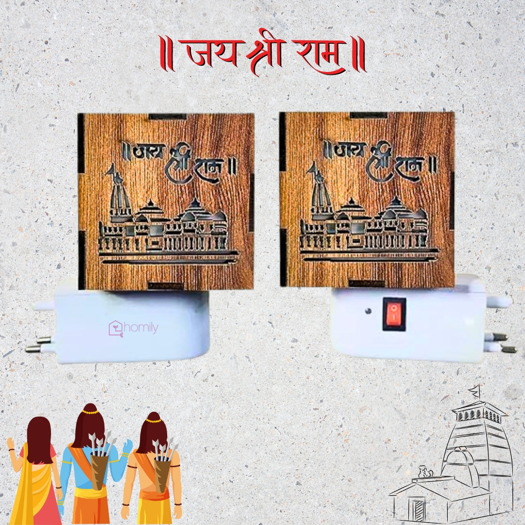 Homily Shri Ram Ayodhya Mandir Wooden Electric Kapoor Dani