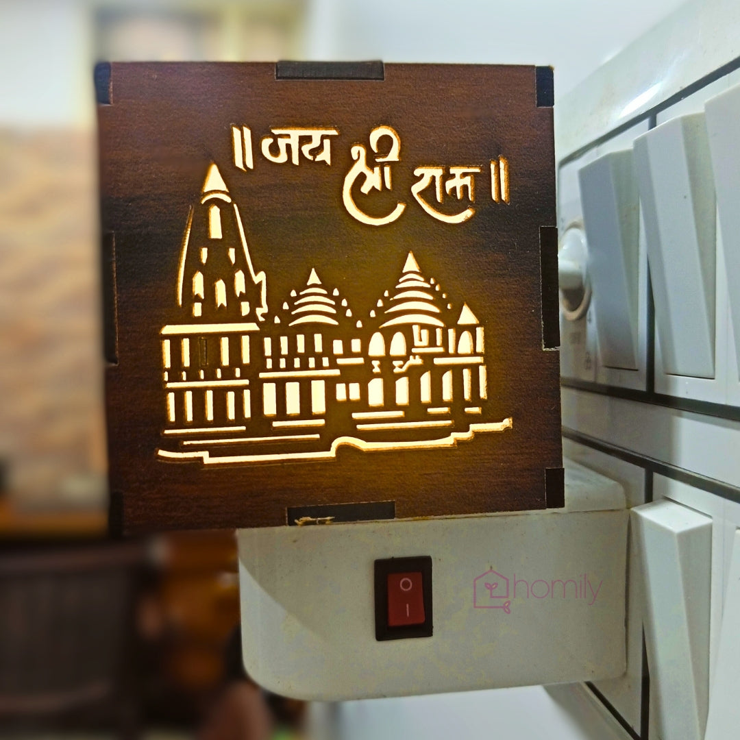 Homily Shri Ram Ayodhya Mandir Wooden Electric Kapoor Dani