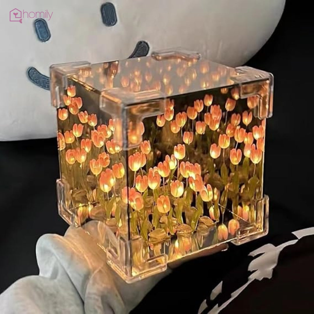 Homily DIY Tulip Cube Mirror Lamp