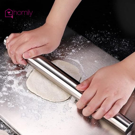 Homily Stainless Steel Rolling Pin for Chapati, Roti, Dough