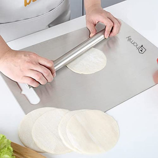Homily Stainless Steel Rolling Pin for Chapati, Roti, Dough