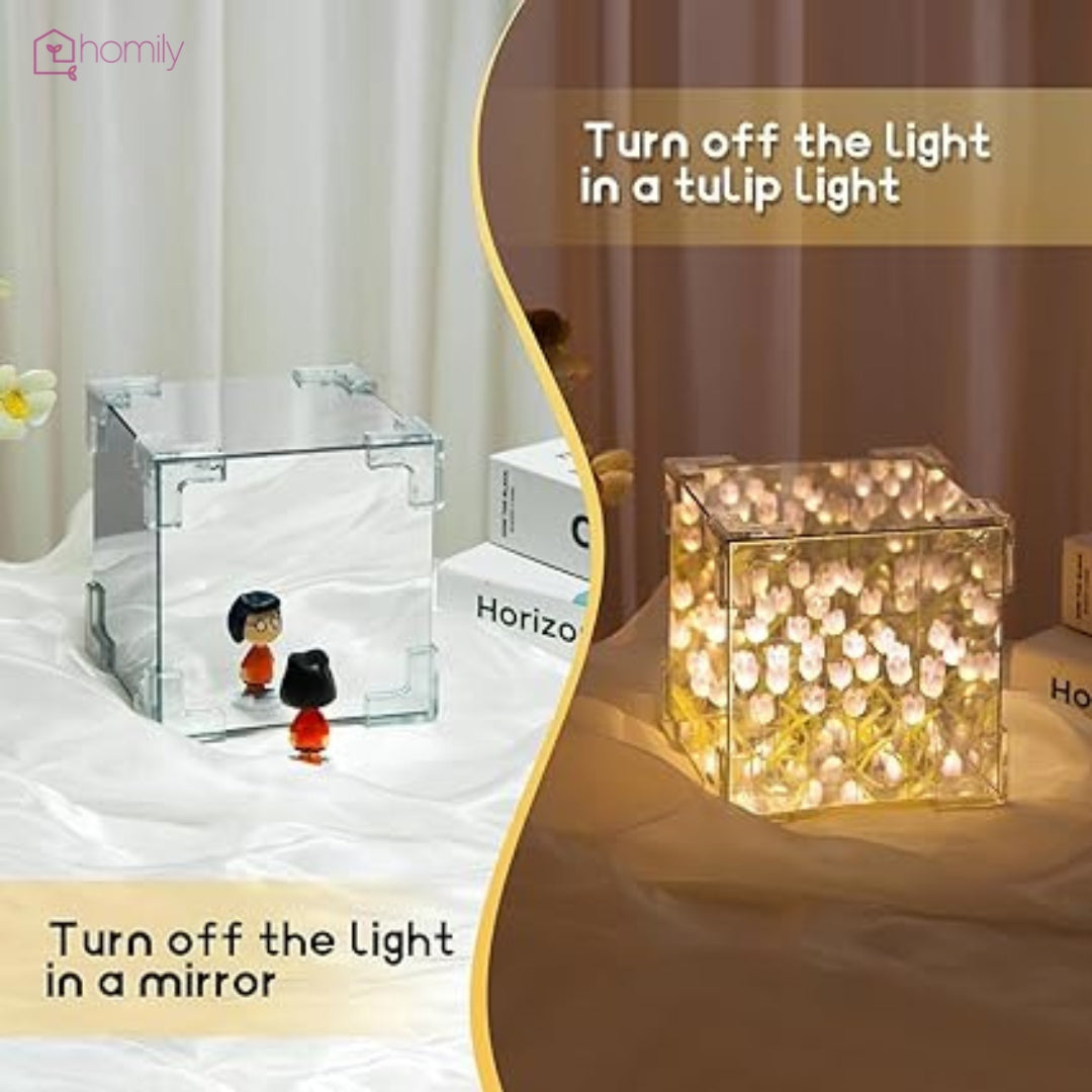 Homily DIY Tulip Cube Mirror Lamp