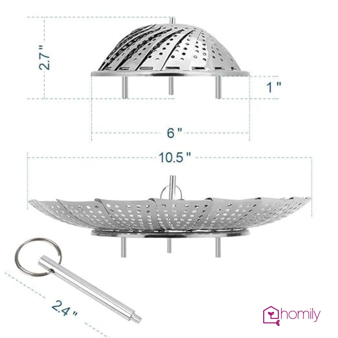 Homily Stainless Steel Veggie Steamer Basket