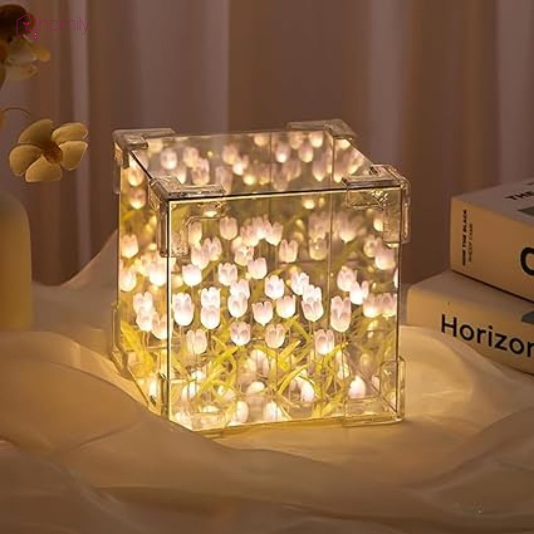 Homily DIY Tulip Cube Mirror Lamp