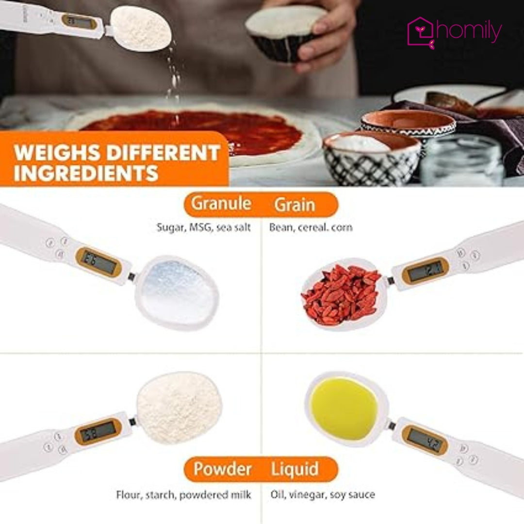 Homily Kitchen Food Digital Spoon Scale for Diet, Nutrition, Health, Fits, Baking & Cooking