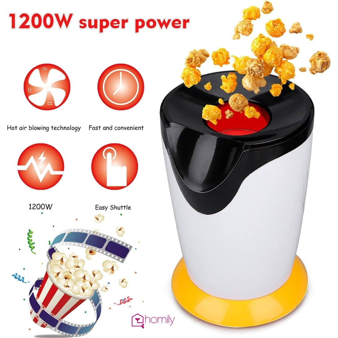 Homily Hot Air Popcorn Machine and Home Use Electric Popcorn Machine