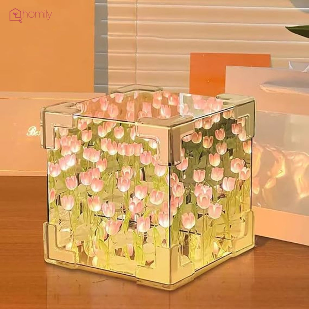 Homily DIY Tulip Cube Mirror Lamp